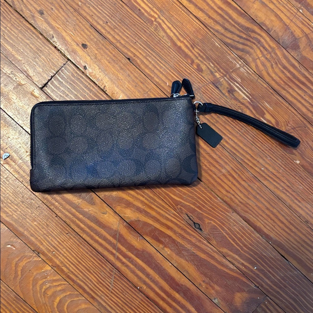 Coach Signature Double Zip Wristlet - Picture 3 of 5